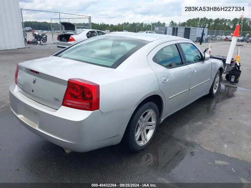 2006 Dodge Charger Rt VIN: 2B3KA53H86H227334 Lot: 40432204