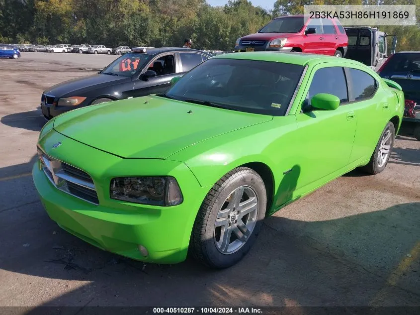 2006 Dodge Charger Rt VIN: 2B3KA53H86H191869 Lot: 40510287