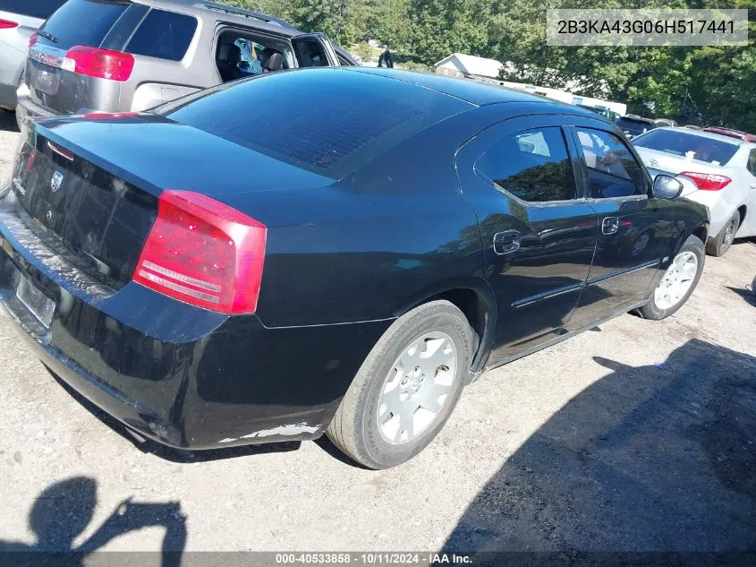 2006 Dodge Charger VIN: 2B3KA43G06H517441 Lot: 40533858