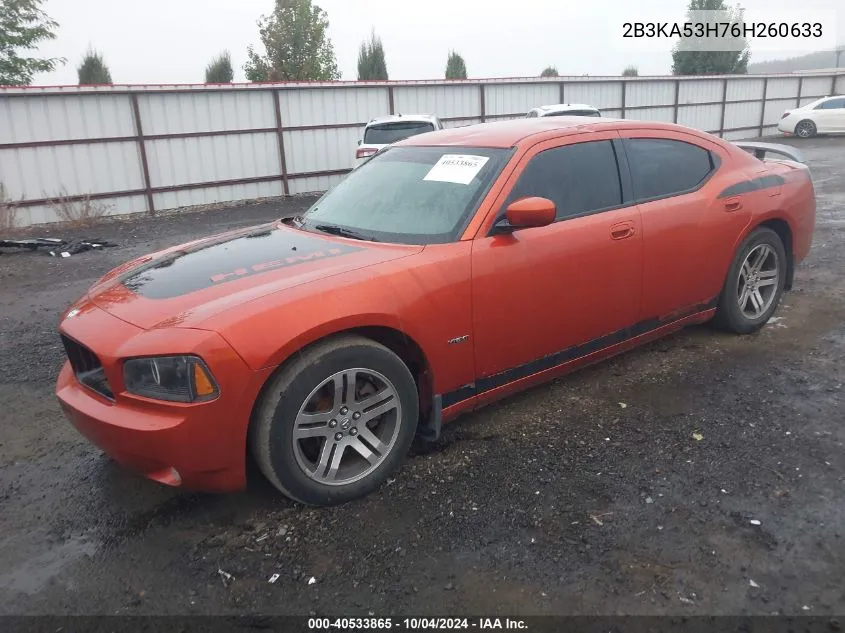 2006 Dodge Charger Rt VIN: 2B3KA53H76H260633 Lot: 40533865