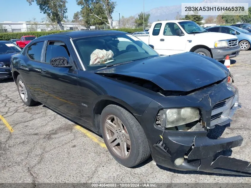 2006 Dodge Charger Rt VIN: 2B3KA53H16H465378 Lot: 40540883