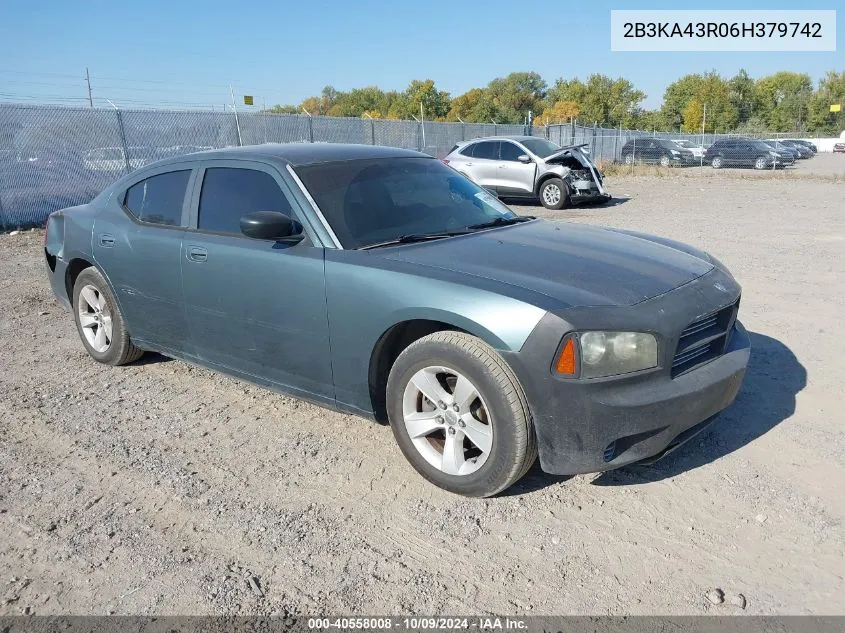 2006 Dodge Charger Se VIN: 2B3KA43R06H379742 Lot: 40558008