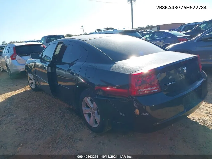 2B3KA43G76H522734 2006 Dodge Charger