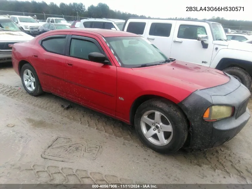 2006 Dodge Charger VIN: 2B3LA43G66H530571 Lot: 40567906