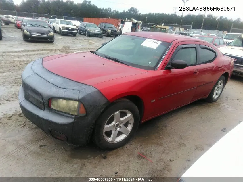 2006 Dodge Charger VIN: 2B3LA43G66H530571 Lot: 40567906