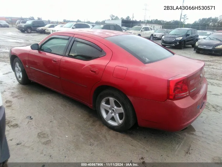 2006 Dodge Charger VIN: 2B3LA43G66H530571 Lot: 40567906