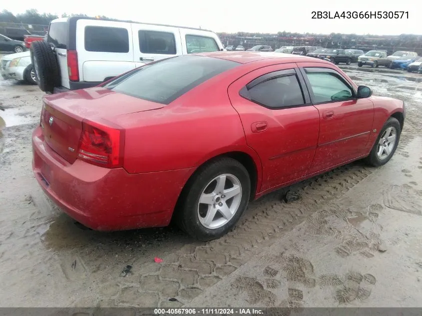 2006 Dodge Charger VIN: 2B3LA43G66H530571 Lot: 40567906