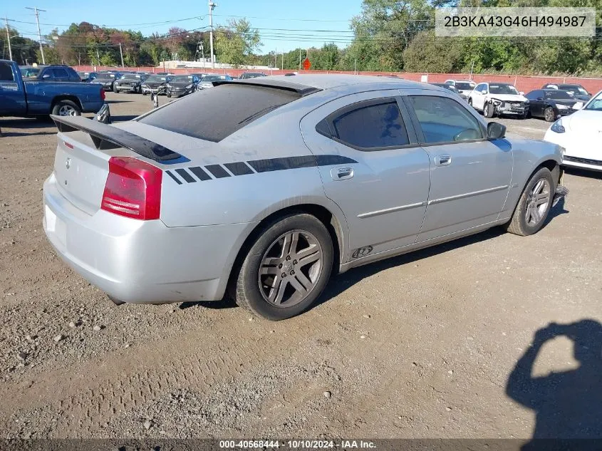 2006 Dodge Charger VIN: 2B3KA43G46H494987 Lot: 40568444