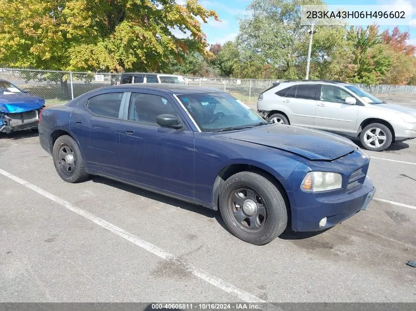 2006 Dodge Charger VIN: 2B3KA43H06H496602 Lot: 40605811