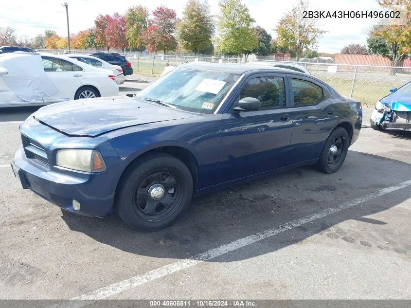 2006 Dodge Charger VIN: 2B3KA43H06H496602 Lot: 40605811