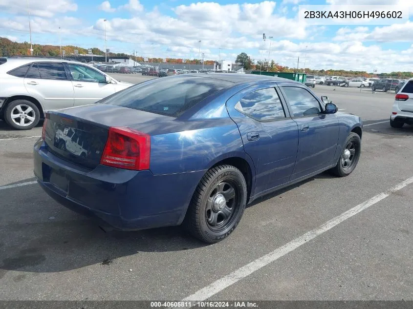 2006 Dodge Charger VIN: 2B3KA43H06H496602 Lot: 40605811