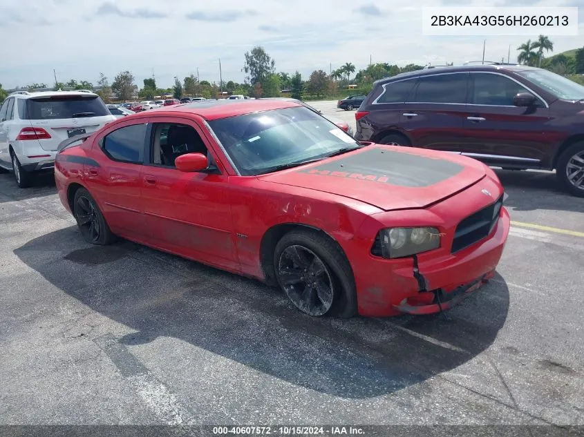 2006 Dodge Charger VIN: 2B3KA43G56H260213 Lot: 40607572