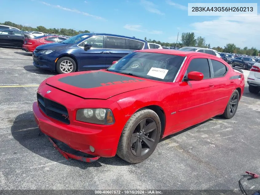 2006 Dodge Charger VIN: 2B3KA43G56H260213 Lot: 40607572