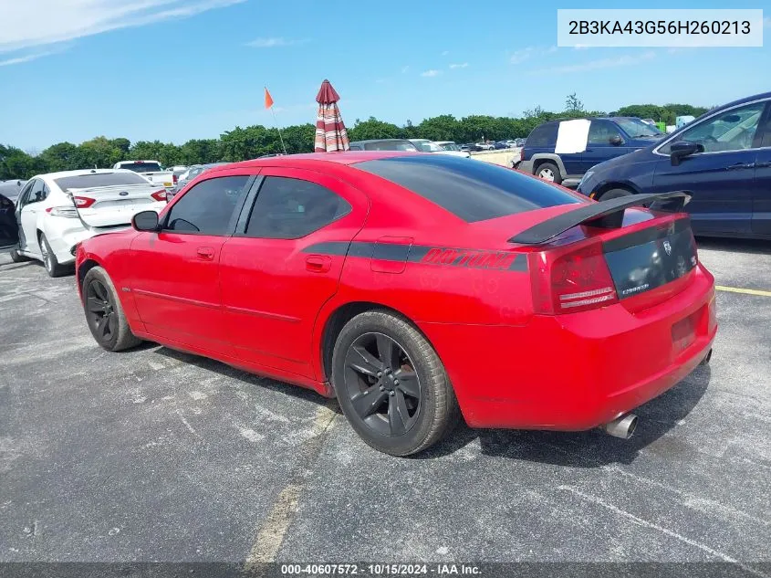 2006 Dodge Charger VIN: 2B3KA43G56H260213 Lot: 40607572