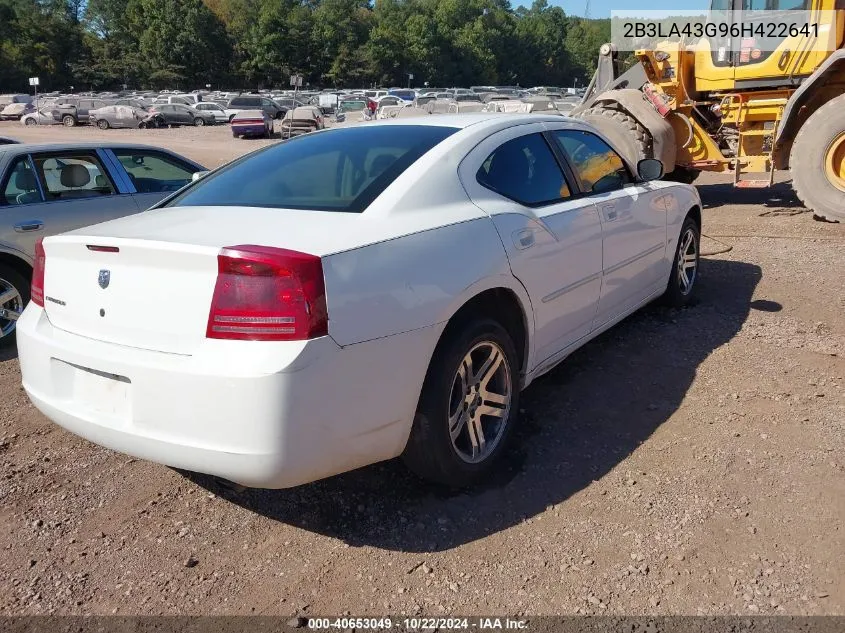 2006 Dodge Charger VIN: 2B3LA43G96H422641 Lot: 40653049