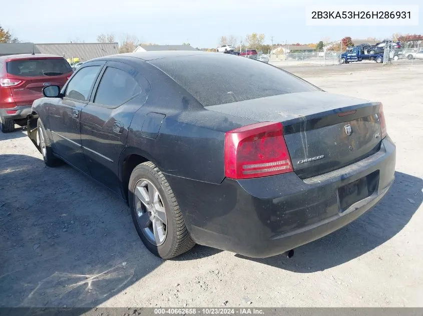 2006 Dodge Charger Rt VIN: 2B3KA53H26H286931 Lot: 40662658