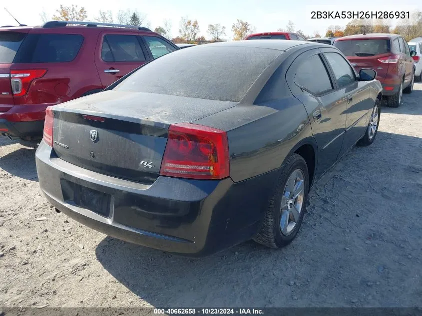 2006 Dodge Charger Rt VIN: 2B3KA53H26H286931 Lot: 40662658