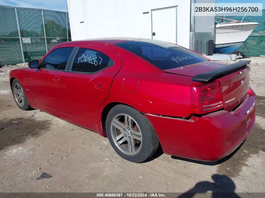 2006 Dodge Charger Rt VIN: 2B3KA53H96H256700 Lot: 40666367