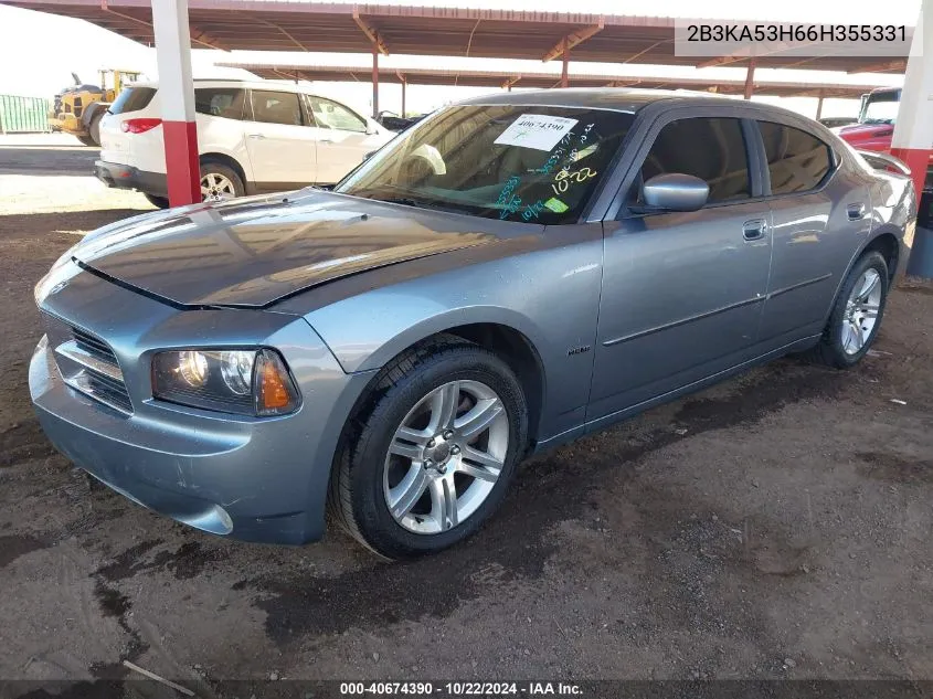 2006 Dodge Charger Rt VIN: 2B3KA53H66H355331 Lot: 40674390