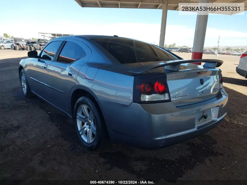 2006 Dodge Charger Rt VIN: 2B3KA53H66H355331 Lot: 40674390