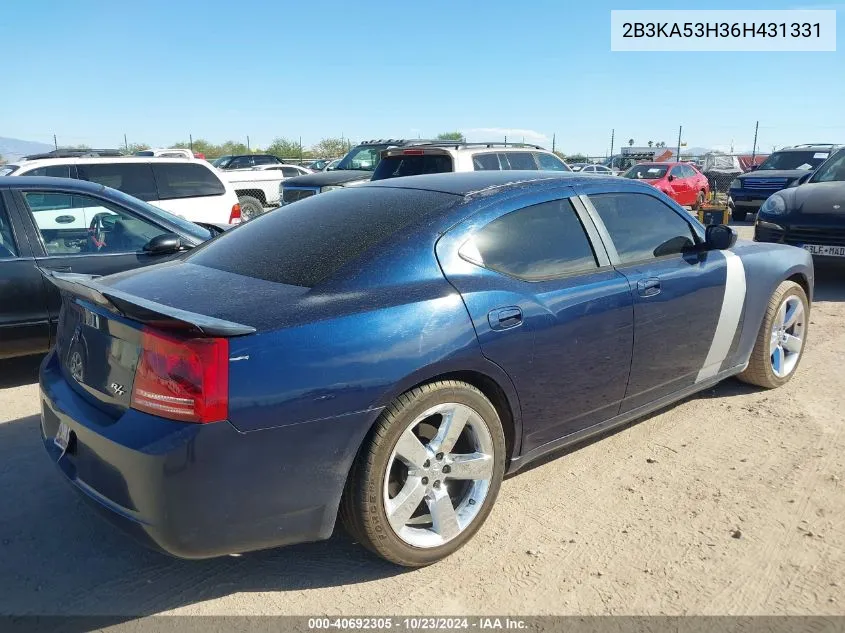 2006 Dodge Charger Rt VIN: 2B3KA53H36H431331 Lot: 40692305