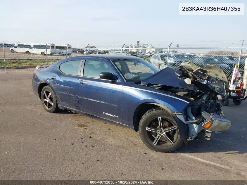 2006 Dodge Charger VIN: 2B3KA43R36H407355 Lot: 40712038