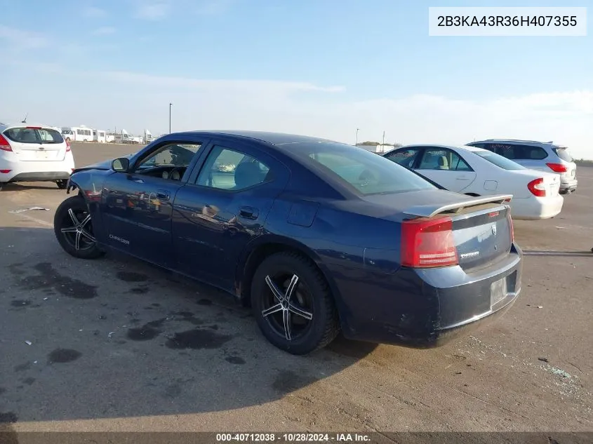 2006 Dodge Charger VIN: 2B3KA43R36H407355 Lot: 40712038