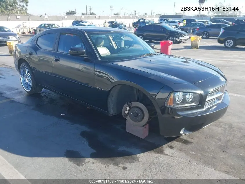 2006 Dodge Charger Rt VIN: 2B3KA53H16H183144 Lot: 40751709