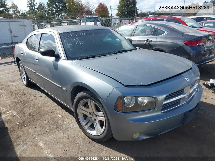 2006 Dodge Charger VIN: 2B3KA43G06H513289 Lot: 40756284