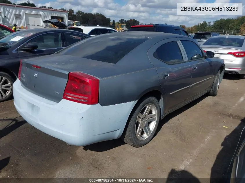 2006 Dodge Charger VIN: 2B3KA43G06H513289 Lot: 40756284