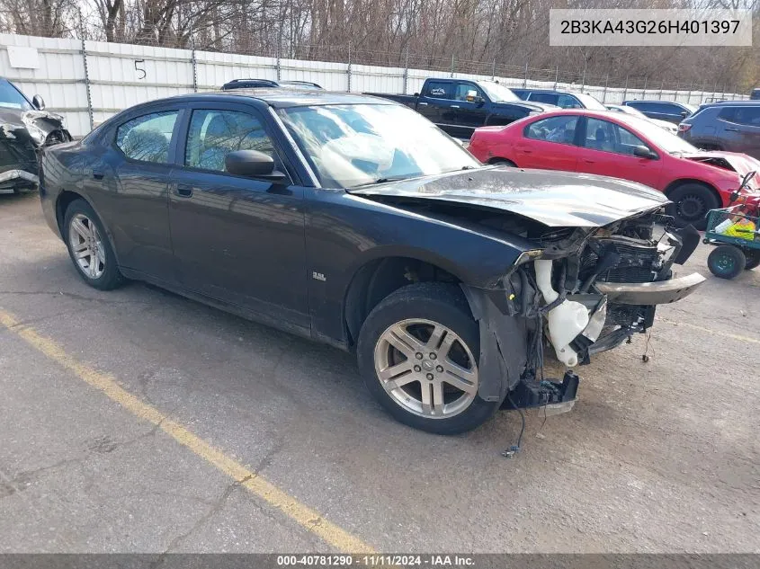 2006 Dodge Charger Se/Sxt VIN: 2B3KA43G26H401397 Lot: 40781290