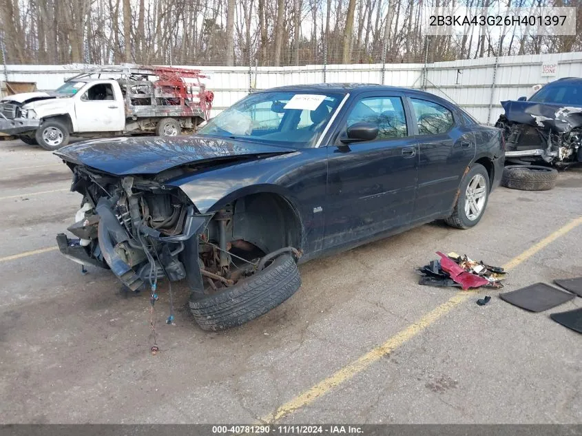 2006 Dodge Charger Se/Sxt VIN: 2B3KA43G26H401397 Lot: 40781290