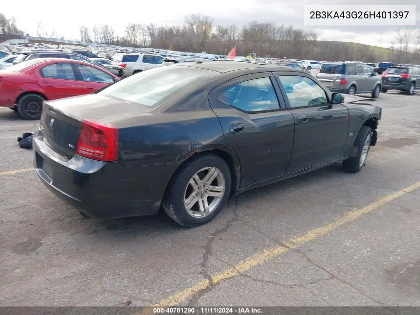 2006 Dodge Charger Se/Sxt VIN: 2B3KA43G26H401397 Lot: 40781290