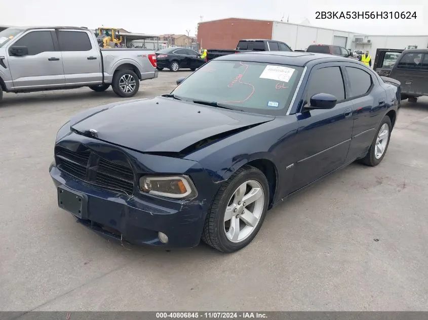 2006 Dodge Charger Rt VIN: 2B3KA53H56H310624 Lot: 40806845