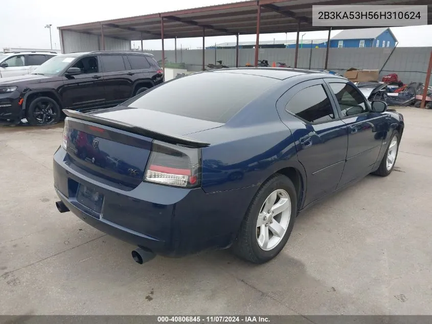 2006 Dodge Charger Rt VIN: 2B3KA53H56H310624 Lot: 40806845