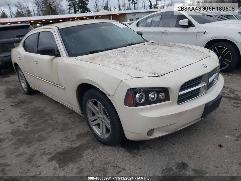 2006 Dodge Charger VIN: 2B3KA43G06H180608 Lot: 40833981