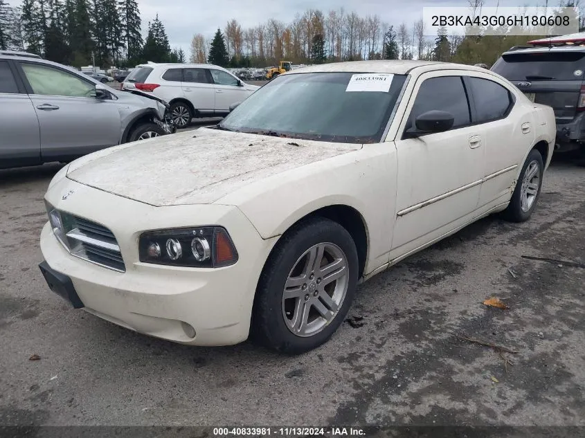 2006 Dodge Charger VIN: 2B3KA43G06H180608 Lot: 40833981