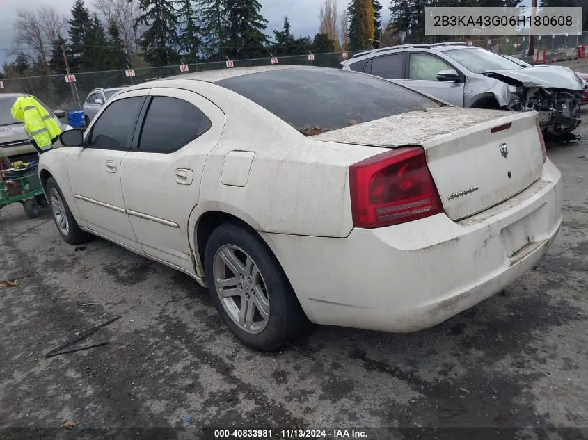 2006 Dodge Charger VIN: 2B3KA43G06H180608 Lot: 40833981