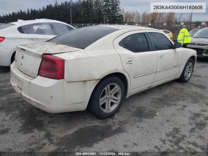 2006 Dodge Charger VIN: 2B3KA43G06H180608 Lot: 40833981