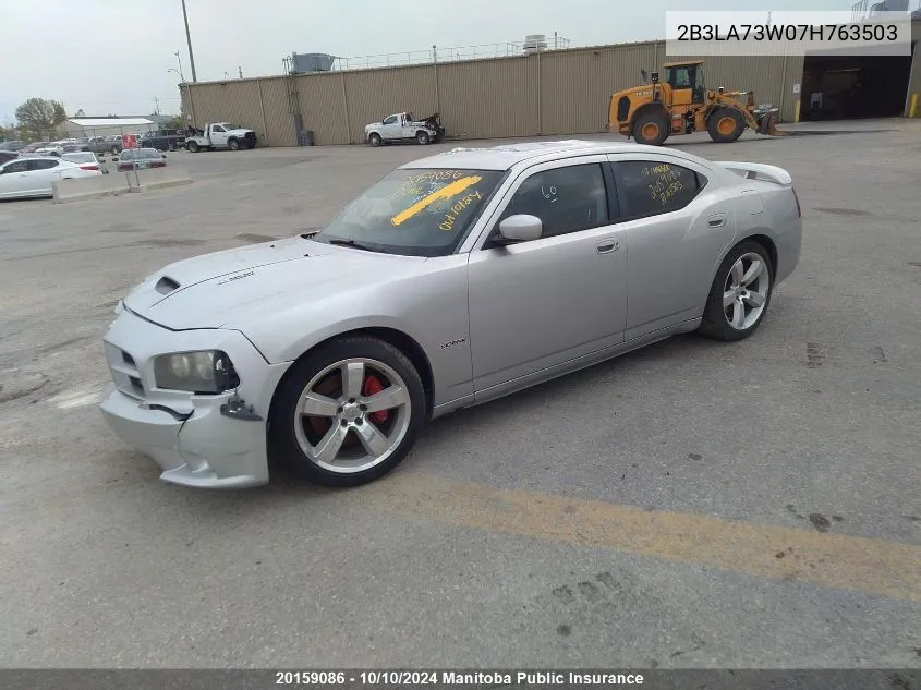 2007 Dodge Charger Srt8 VIN: 2B3LA73W07H763503 Lot: 20159086