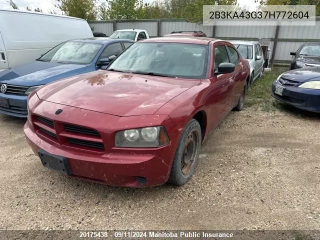 2007 Dodge Charger VIN: 2B3KA43G37H772604 Lot: 20175438