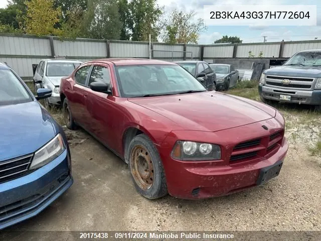 2007 Dodge Charger VIN: 2B3KA43G37H772604 Lot: 20175438