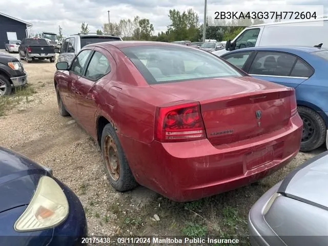 2007 Dodge Charger VIN: 2B3KA43G37H772604 Lot: 20175438