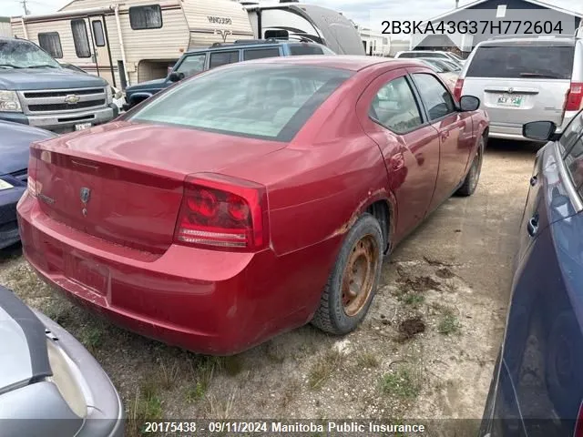 2007 Dodge Charger VIN: 2B3KA43G37H772604 Lot: 20175438