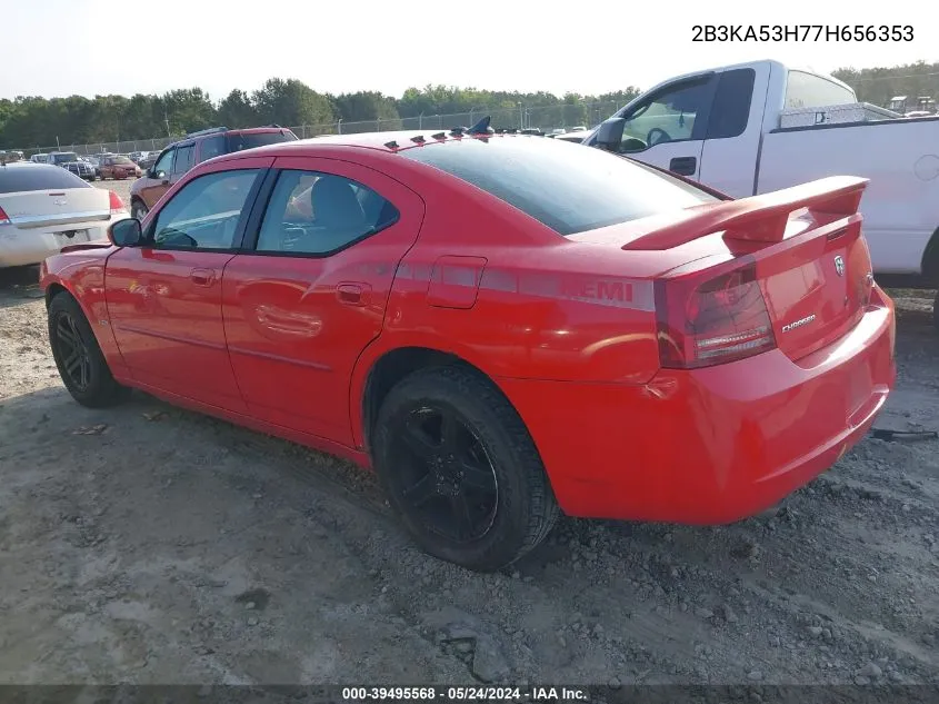 2007 Dodge Charger Rt VIN: 2B3KA53H77H656353 Lot: 39495568