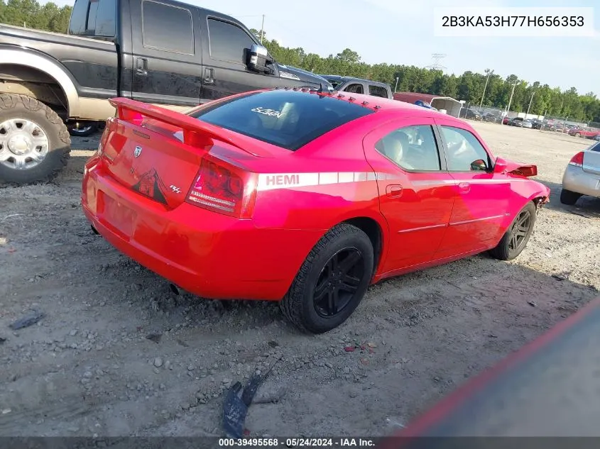 2007 Dodge Charger Rt VIN: 2B3KA53H77H656353 Lot: 39495568