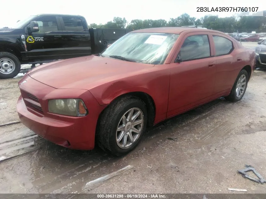 2007 Dodge Charger VIN: 2B3LA43R97H760107 Lot: 39631298