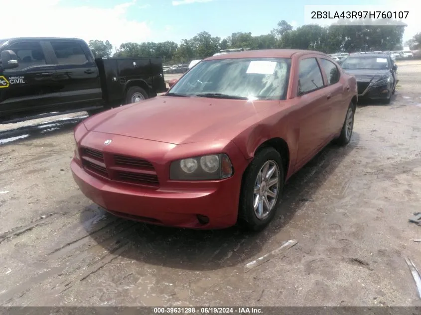 2007 Dodge Charger VIN: 2B3LA43R97H760107 Lot: 39631298