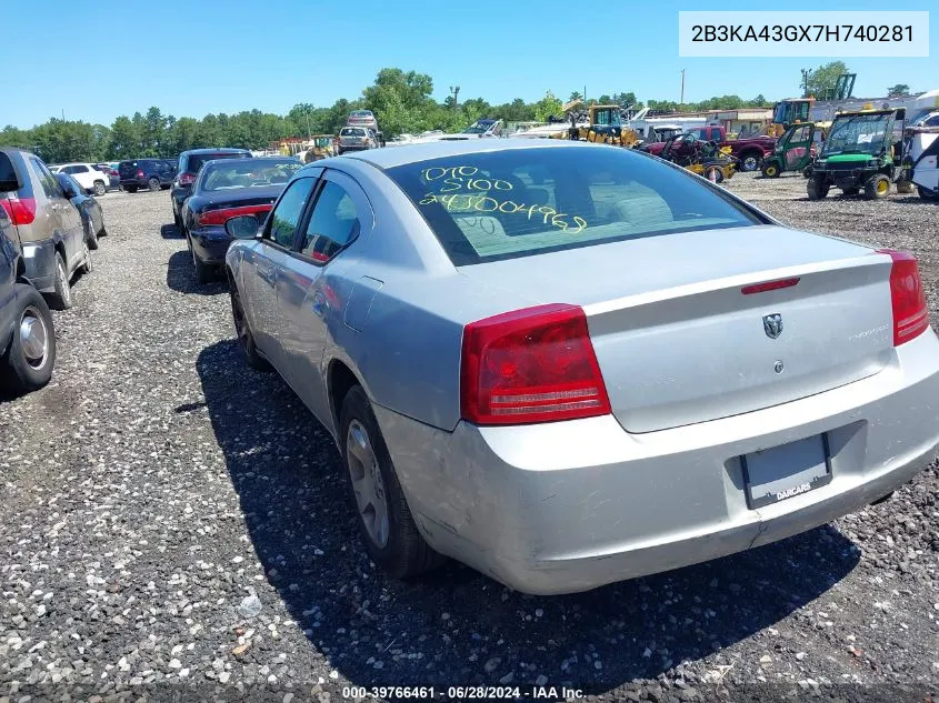 2007 Dodge Charger VIN: 2B3KA43GX7H740281 Lot: 39766461