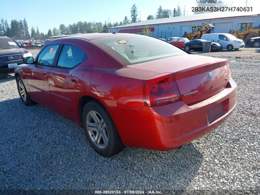 2007 Dodge Charger Rt VIN: 2B3KA53H27H740631 Lot: 39820153